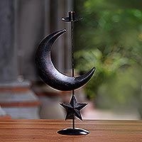 Iron candleholder Night Sky Indonesia