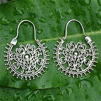 Sterling silver hoop earrings,