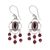 Garnet chandelier earrings, 'Love Blossoms' - Garnet Sterling Silver Chandelier Earrings (image 2a) thumbail