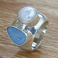 Opal and pearl cocktail ring Never Apart Indonesia