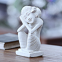 Sandstone sculpture A Girl s Daydream Indonesia