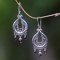 Garnet chandelier earrings Innocence Indonesia