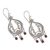 Garnet chandelier earrings, 'Innocence' - Sterling Silver Filigree Garnet Earrings (image 2b) thumbail