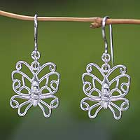Sterling silver dangle earrings Butterfly Beauty Indonesia