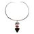 Carnelian and pyrite brooch pin choker, 'Elephant' - Hand Crafted Sterling Silver and Carnelian Necklace (image 2c) thumbail