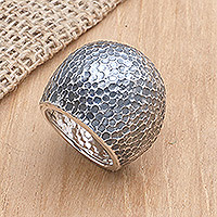 Sterling silver dome ring Lava Flow Indonesia