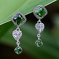Sterling silver drop earrings Beautiful Heart Indonesia