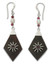 Garnet and pearl dangle earrings, 'Ray of Light' - Garnet and pearl dangle earrings (image 2a) thumbail