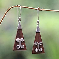 Sterling silver dangle earrings Triangle Indonesia