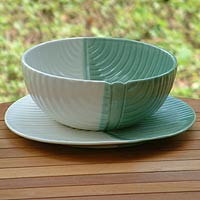 Ceramic bowl and plate set Opposite Attraction Indonesia