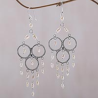 Pearl chandelier earrings Rose Cascade Indonesia
