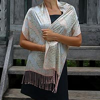 Silk batik scarf, 'Feminine' - Batik Silk Scarf from Indonesia
