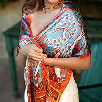 Silk batik scarf Springtime Indonesia