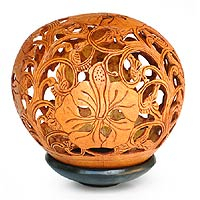 Coconut shell sculpture Indonesian Flower Indonesia