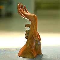 Wood statuette Supportive Hand Indonesia