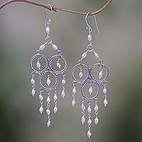Pearl chandelier earrings Cloud Cascade Indonesia