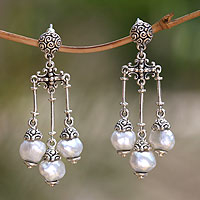 Cultured pearl chandelier earrings Shower of Blessings Indonesia
