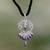Pearl heart necklace, 'Heart Symphony in Black - Pearl heart necklace thumbail