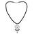 Pearl heart necklace, 'Heart Symphony in Black - Pearl heart necklace (image 2d) thumbail