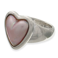 Cultured pearl heart ring Valentine Indonesia
