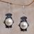 Pearl earrings, 'Moonlight Rendezvous' - Handcrafted Bridal Pearl Earrings thumbail