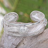 Sterling silver cuff bracelet,