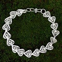 Sterling silver link bracelet,