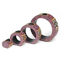 Wood candleholders,