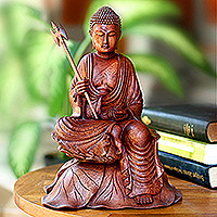 Wood sculpture Buddha s Journey Indonesia