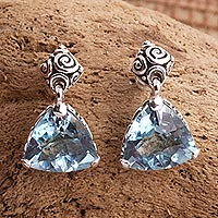 Blue topaz earrings Mystic Trinity Indonesia