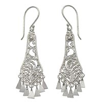 Sterling silver chandelier earrings Bell Garden Indonesia