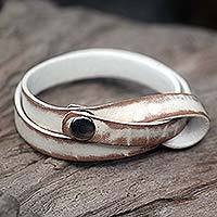Distressed leather wrap bracelet,