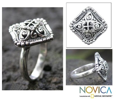 Floral Sterling Silver Cocktail Ring