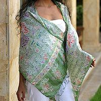 Silk batik shawl Jade Mums Indonesia
