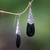 Bull horn dangle earrings, 'Teardrop' - Bull horn dangle earrings (image 2b) thumbail