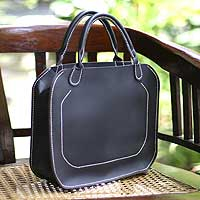 Leather handbag Dark Brown Chic Indonesia