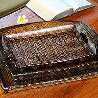 Bamboo batik trays,