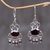 Garnet dangle earrings, 'Crown Princess' - Sterling Silver Garnet Chandelier Earrings thumbail