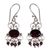 Garnet dangle earrings, 'Crown Princess' - Sterling Silver Garnet Chandelier Earrings (image 2a) thumbail