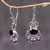 Garnet dangle earrings, 'Crown Princess' - Sterling Silver Garnet Chandelier Earrings (image 2b) thumbail