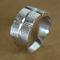 Sterling silver band ring Silver Tiles Indonesia
