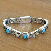 Sterling silver link bracelet, 'Ambition' - Sterling silver link bracelet