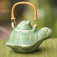 Ceramic teapot Turtle Mom Indonesia