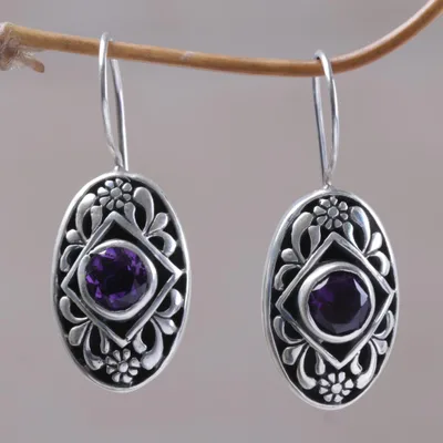 Amethyst drop earrings, Desire