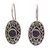 Amethyst drop earrings, 'Desire' - Artisan Crafted Balinese Earrings in Silver 925 and Amethyst (image 2a) thumbail