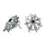 Garnet earrings, 'Floral Aura' - Floral Sterling Silver Garnet Button Earrings (image 2d) thumbail