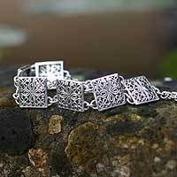 Sterling silver link bracelet,