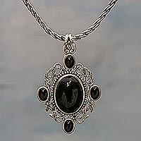 Onyx pendant necklace Java Queen of the Night Indonesia