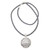 Leather pendant necklace, 'Java Rosette' - Hand Made Floral Sterling Silver Pendant Necklace (image 2a) thumbail