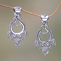 Sterling silver dangle earrings Goddess Coils Indonesia